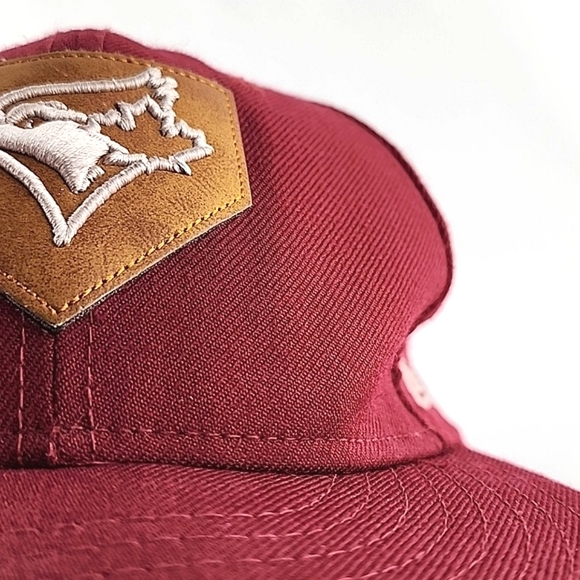 ⭐️3/ $30⭐️ Toronto Blue Jays New Era 59Fifty Ball Cap Burgundy Tan Size 7.5 - Picture 14 of 14